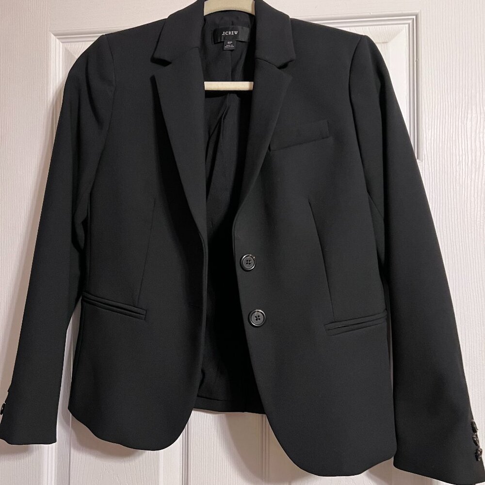 J Crew Suit Jacket Black Size 6P
